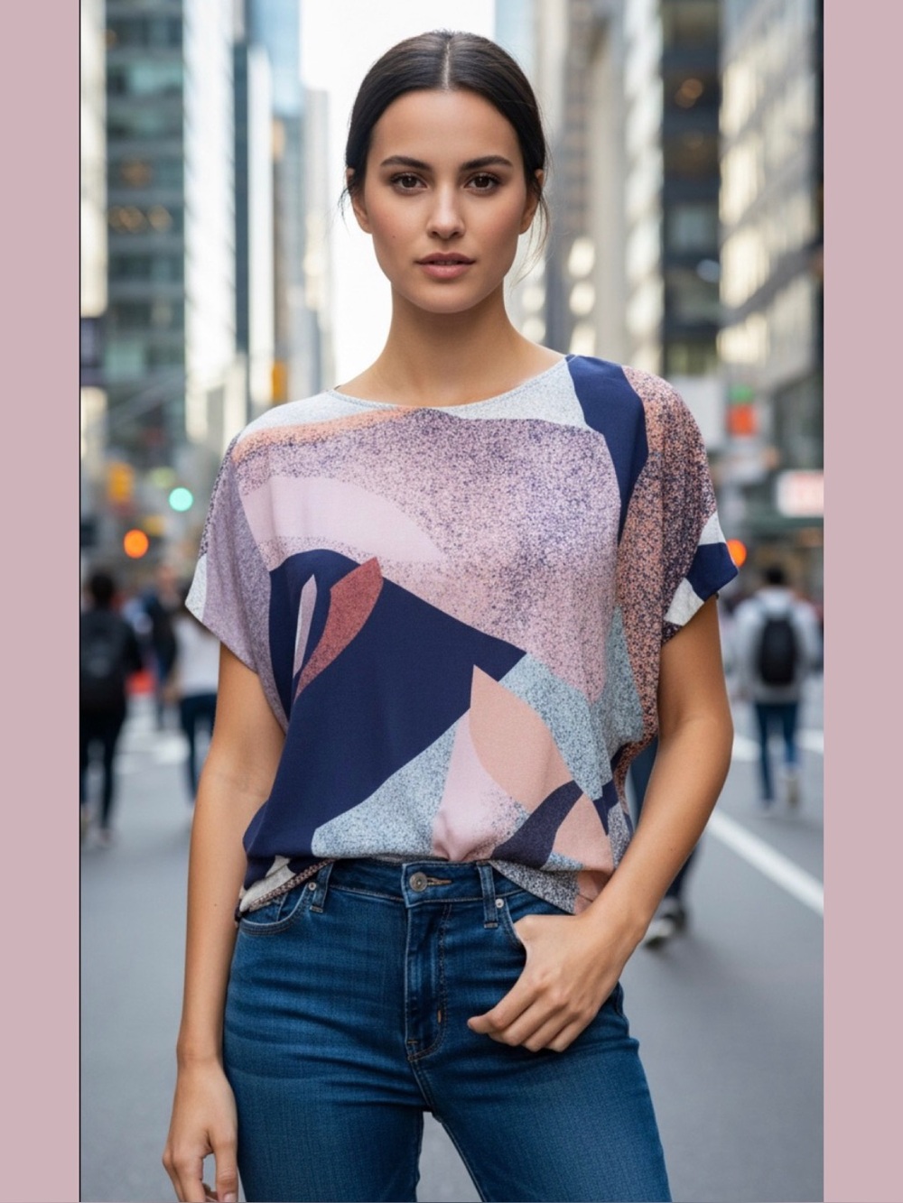Elk Multicolor Abstract Women's Blouse